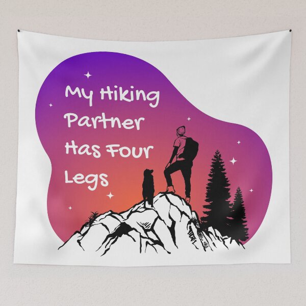 Item preview, My Hiking Partner Has Four Legs - Dog Camping - Gradient Sunset Colors - Hiking with my dog designed and sold by mituturi.