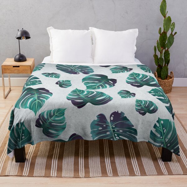 Item preview, Monstera Leaves Seamless Pattern Retro Vintage Cool Blue Texture  designed and sold by HStudioPrints.