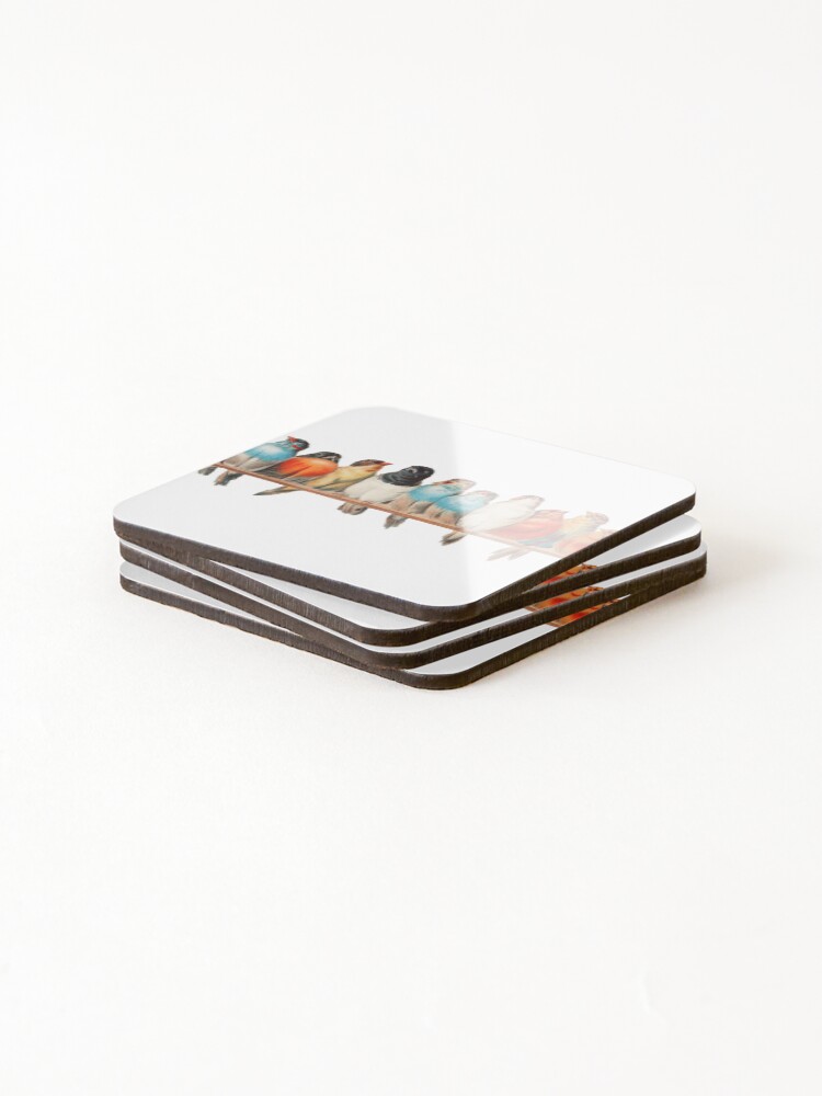 Thumbnail 4 of 5, Coasters (Set of 4), Birds Colars designed and sold by FgraphiDesign.
