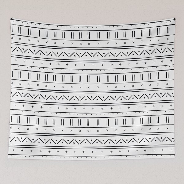 Item preview, Black White Mudcloth African Inspired Pattern designed and sold by Erin Kendal.