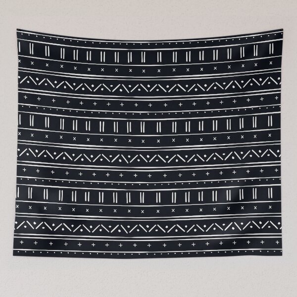 Item preview, Black White Mudcloth African Inspired Pattern designed and sold by Erin Kendal.