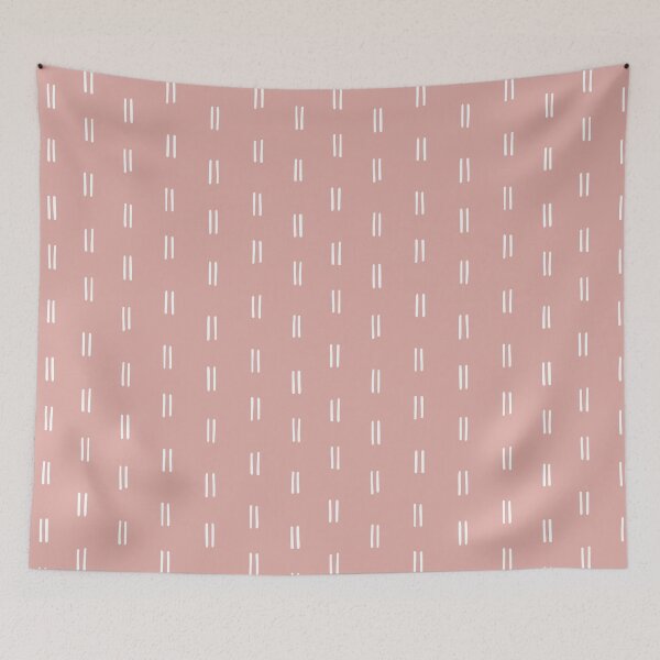 Item preview, Minimal double dash white on boho pink designed and sold by Erin Kendal.