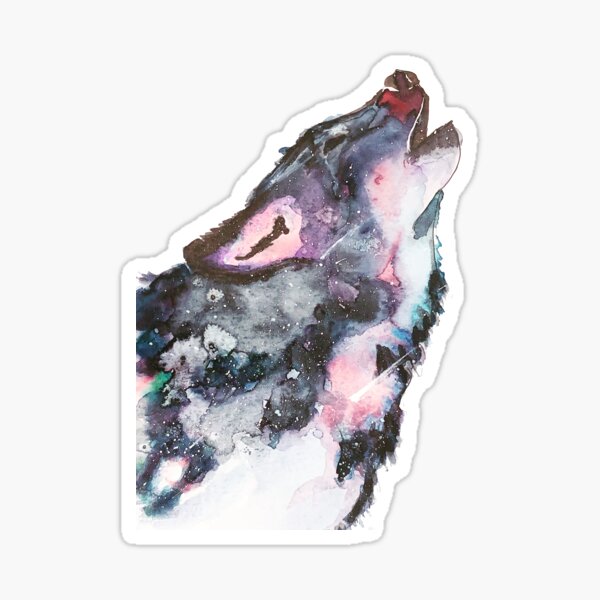 "Galaxy wolf" Sticker for Sale by AreWatercolor Redbubble