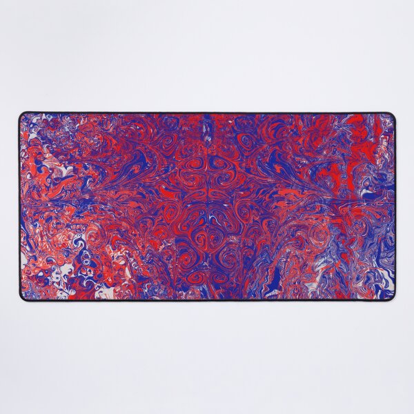 Balinese Goddess Abstract - Red Blue White Palette Desk Mat