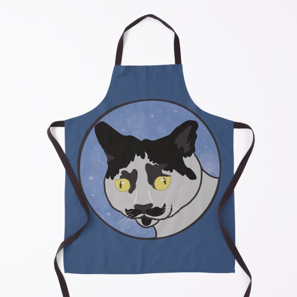 Item preview, Derpy Mustache Cat black and white Snow Globe designed and sold by Shannon Price.
