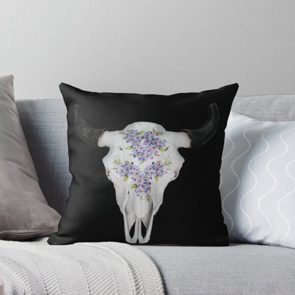 Item preview, North American Bison Skull with Dogwood Flowers designed and sold by TheFoxsTrousers.