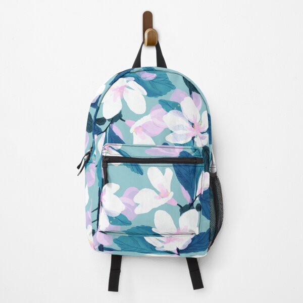 Item preview, White And Pink Floral And Blue Leaves Pattern designed and sold by DEC02.
