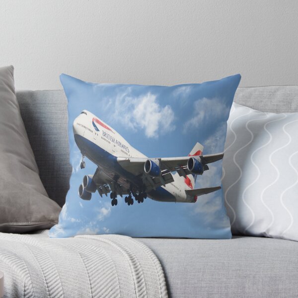 British Airways Boeing 747-400 Throw Pillow