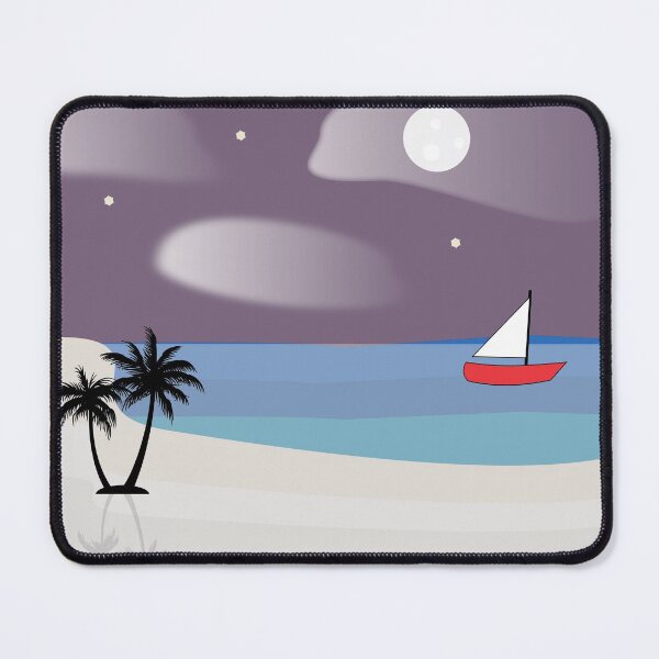 Item preview, Digital Geometric Moon Lit Islandscape Design designed and sold by ThisNThatImages.
