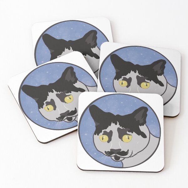 Item preview, Derpy Mustache Cat black and white Snow Globe designed and sold by Shannon Price.