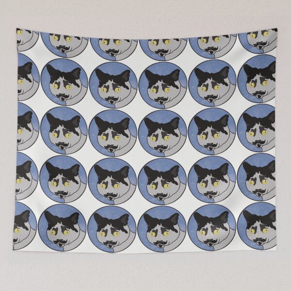 Item preview, Derpy Mustache Cat black and white Snow Globe designed and sold by Shannon Price.