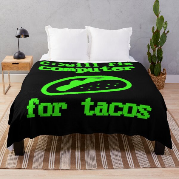 Item preview, Will fix computer for tacos - programmer - nerd culture- black and green designed and sold by hasbeenz.