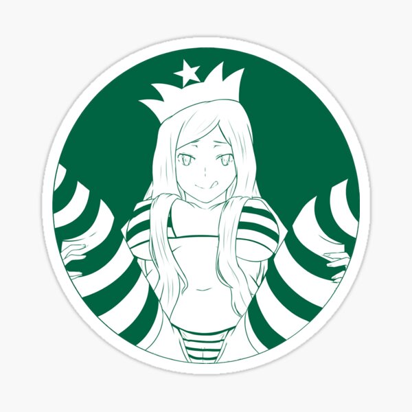 - Lewd Anime Girl - Starbucks inspirited Design  Sticker Sticker
