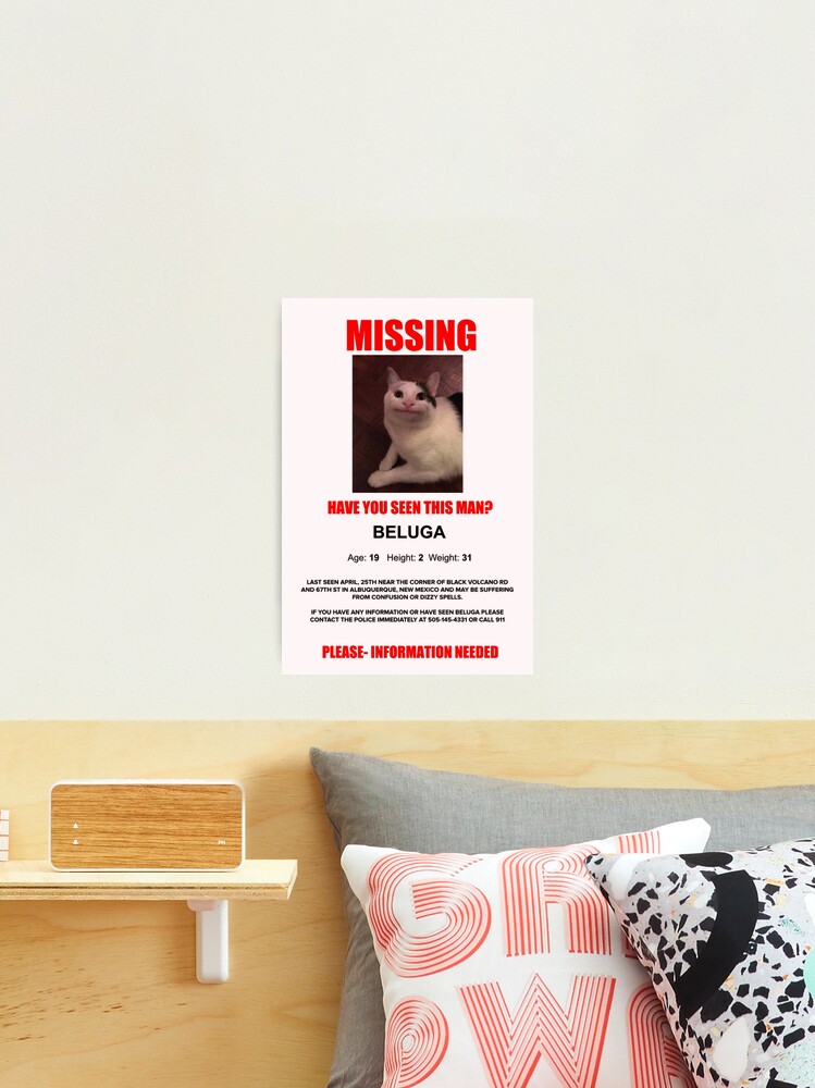 Beluga Missing Poster Sticker for Sale by Shop4Gamers