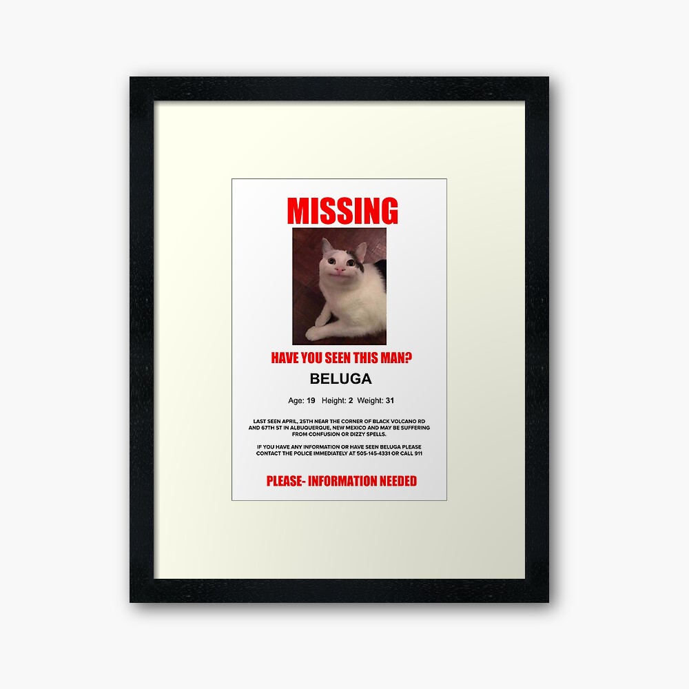 Beluga Missing Poster Sticker for Sale by Shop4Gamers
