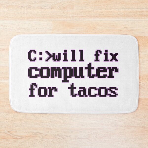 Item preview, Will fix computer for tacos - programmer - nerd culture- black and purple designed and sold by hasbeenz.