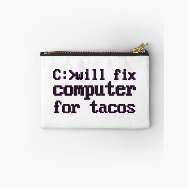 Item preview, Will fix computer for tacos - programmer - nerd culture- black and purple designed and sold by hasbeenz.