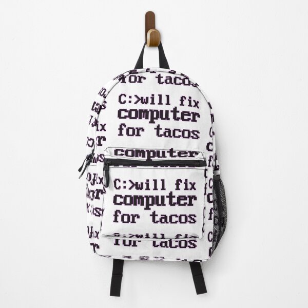 Item preview, Will fix computer for tacos - programmer - nerd culture- black and purple designed and sold by hasbeenz.