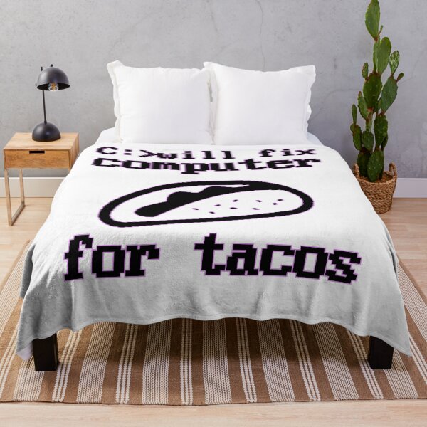 Item preview, Will fix computer for tacos - programmer - nerd culture- black and purple designed and sold by hasbeenz.