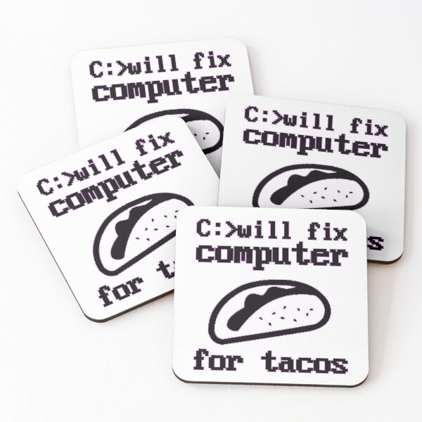 Item preview, Will fix computer for tacos - programmer - nerd culture- black and purple designed and sold by hasbeenz.