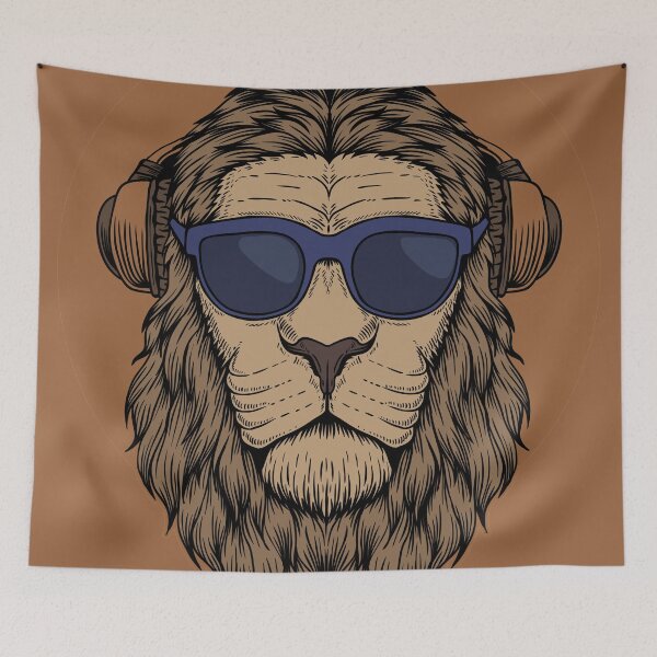 Item preview, Chill Lion listening to Music designed and sold by OutofFocusShop.