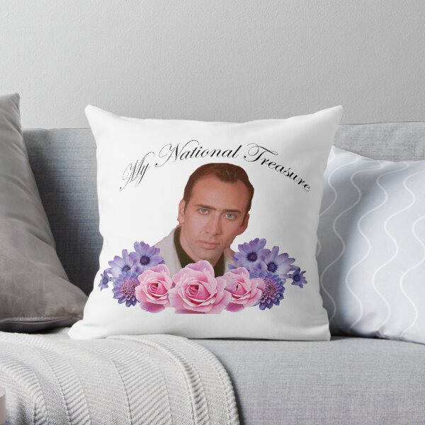 Nicholas Cage - My National Treasure Throw Pillow