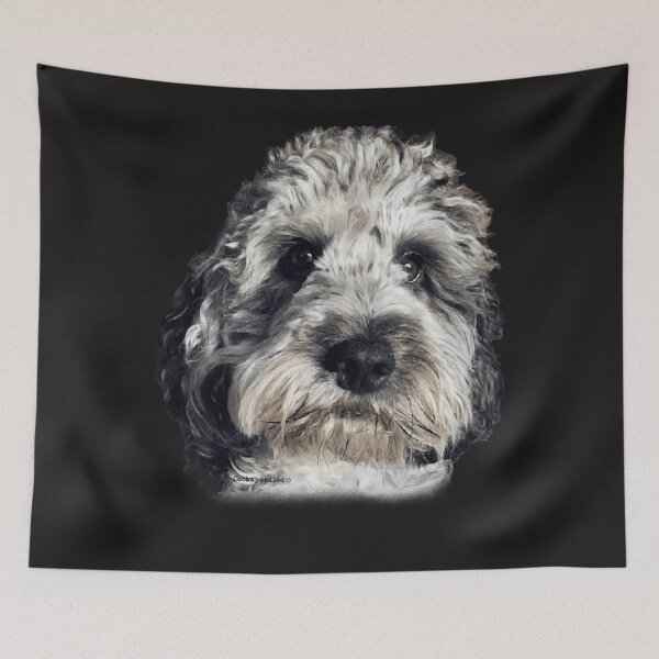 Item preview, Black & White Merle Doodle Dog Classic designed and sold by JudithPre11.