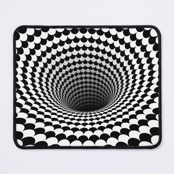 Item preview, Optical Illusion Black and White Scales Houndstooth Black Hole Vortex designed and sold by hyproinc.