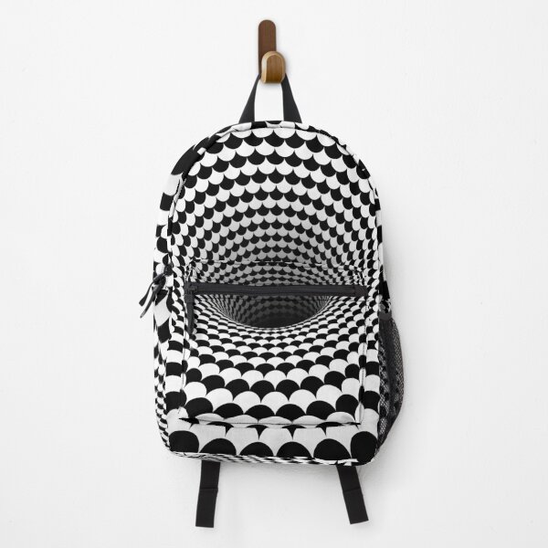 Item preview, Optical Illusion Black and White Scales Houndstooth Black Hole Vortex designed and sold by hyproinc.