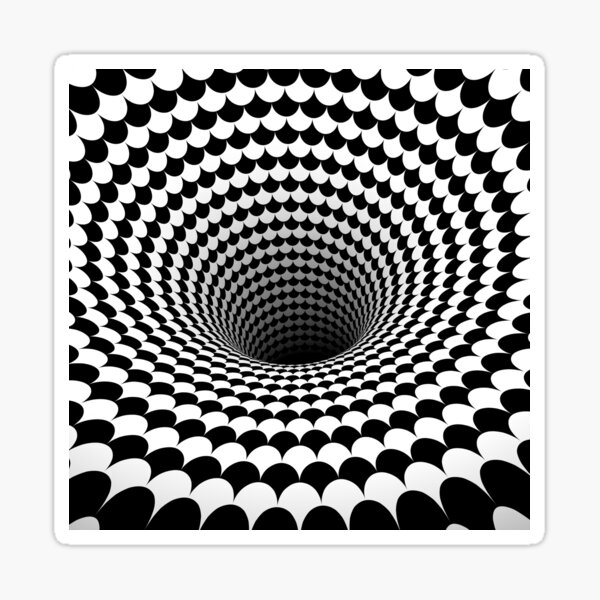 Item preview, Optical Illusion Black and White Scales Houndstooth Black Hole Vortex designed and sold by hyproinc.