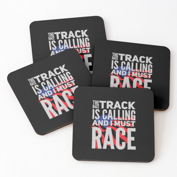 Item preview, The Race Track is Calling and I Must Race American Flag USA designed and sold by CarantinedChaos.