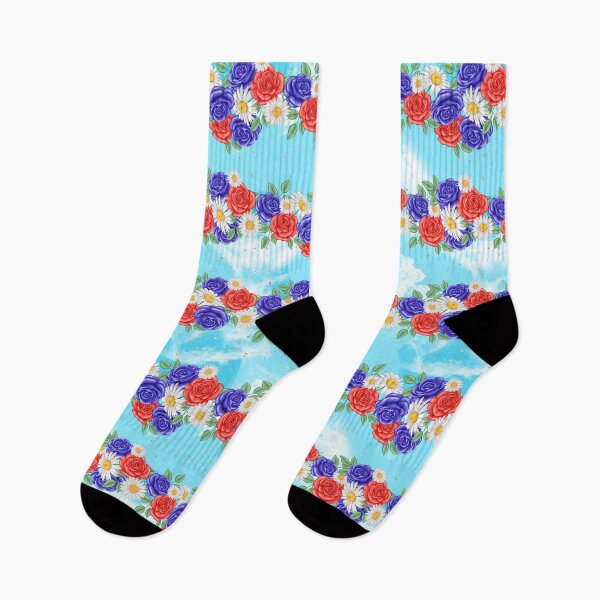 Item preview, Cute Floral Stripe Pattern in Teal designed and sold by PurpleMt.