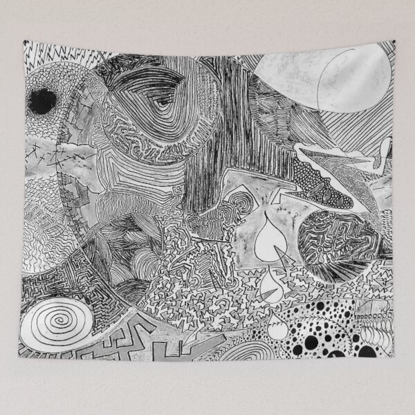 Aperçu de l'œuvre TOUT MÉLANGÉ | Art amusant ~ Design (noir et blanc) créée et vendue par CONTEMPORARY ART~DESIGN.