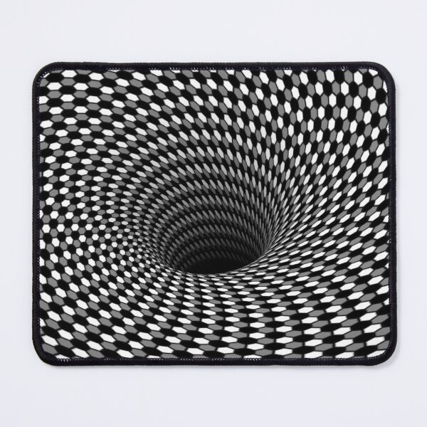 Aperçu de l'œuvre Illusion Optique Hexagone Nid D'Abeille Gris Blanc Trou Noir Vortex créée et vendue par hyproinc.