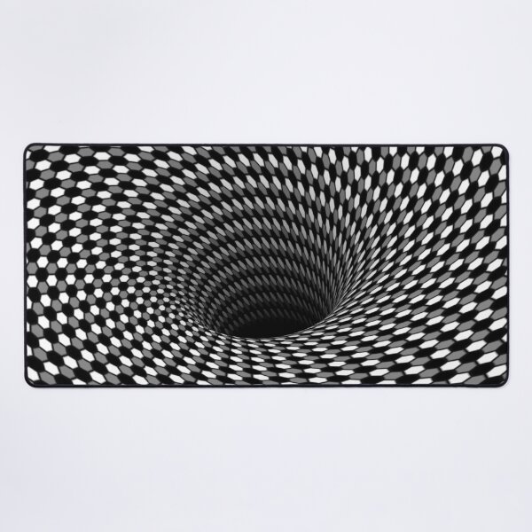 Aperçu de l'œuvre Illusion Optique Hexagone Nid D'Abeille Gris Blanc Trou Noir Vortex créée et vendue par hyproinc.