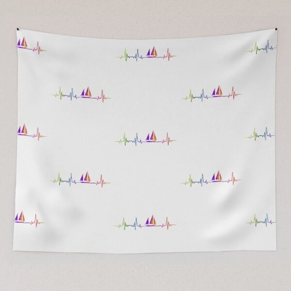Item preview, Sailing heartbeat watercolor designed and sold by loves789.