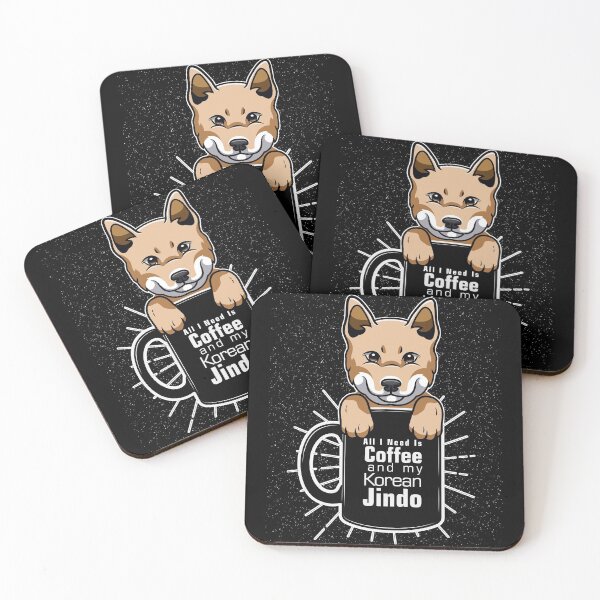 Item preview, Beautiful design perfect for korean jindo owners who loves coffee and dogs. It can be also given as a national dog day(August 26), international coffee day(October designed and sold by PlusPlayStore.