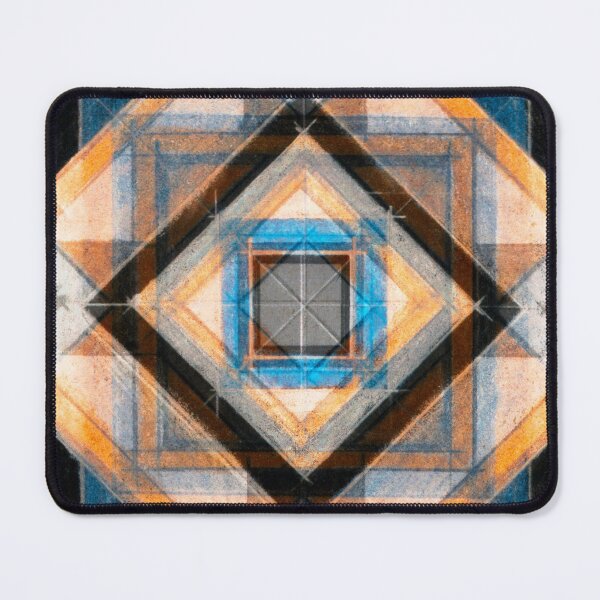 Item preview, Hand Made Edited Pencil Geometry in Blue, Orange and Black designed and sold by Istvan Ocztos.