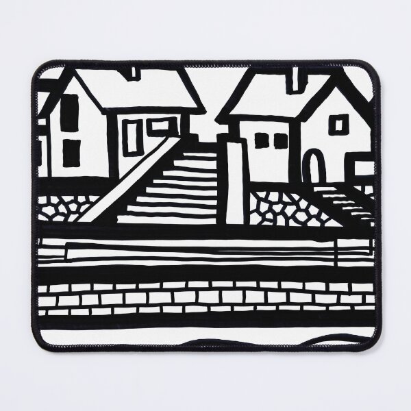 Item preview, "Paper Drawings/Paintings" Black and White Danube Shore at Veroce, Hungary designed and sold by Istvan Ocztos.