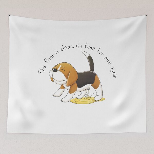 Item preview, cute puppy dog peeing - pet collection - beagle designed and sold by coupledreams.