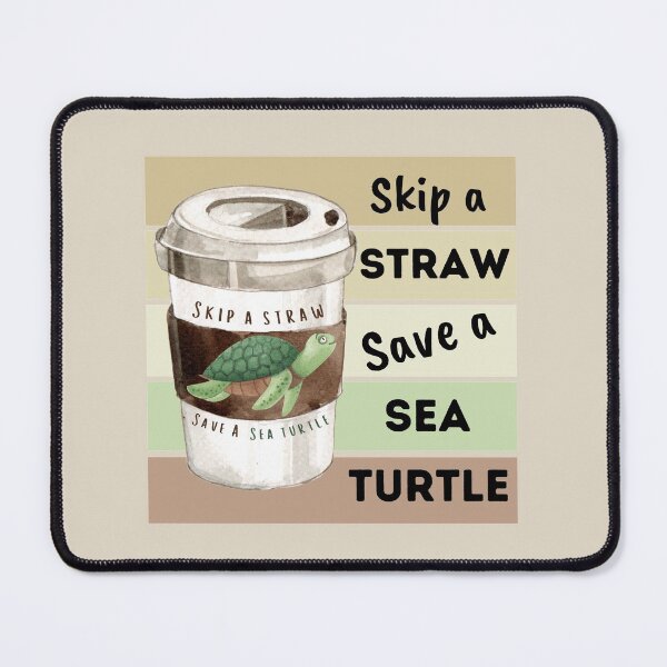 Item preview, Skip a straw, save a sea turtle  designed and sold by WhaleSharkShop.