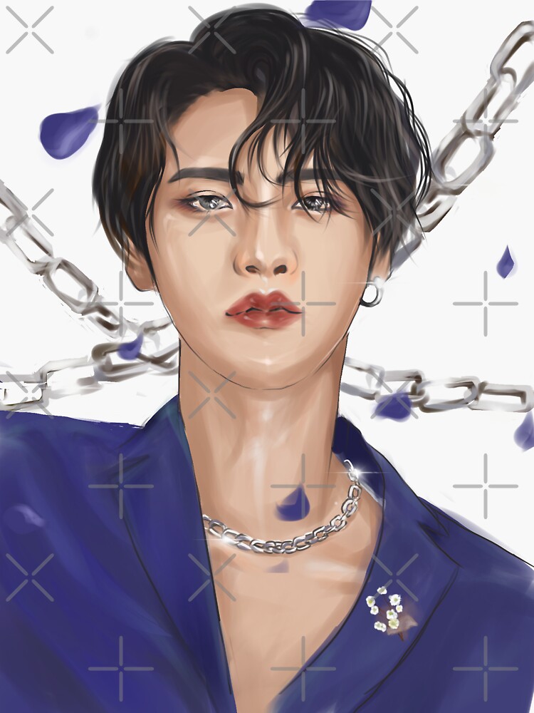 Ateez Seonghwa aesthetic digital painting drawing | Sticker