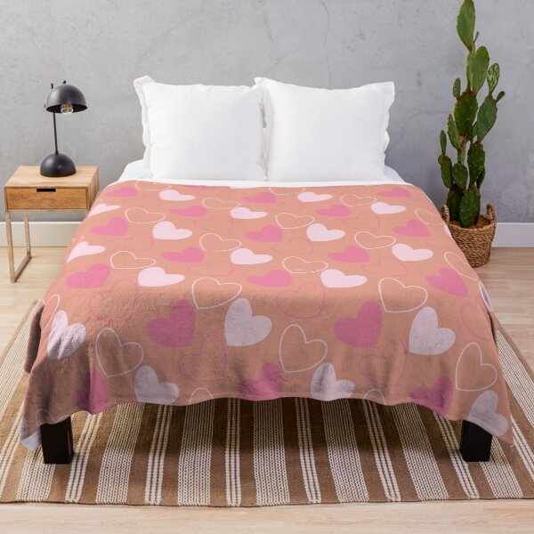 Item preview, Small pink hearts pattern on peach background designed and sold by iCraftCafe.