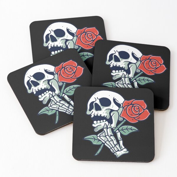 Item preview, Skull and red rose  designed and sold by Dynamic-Design.