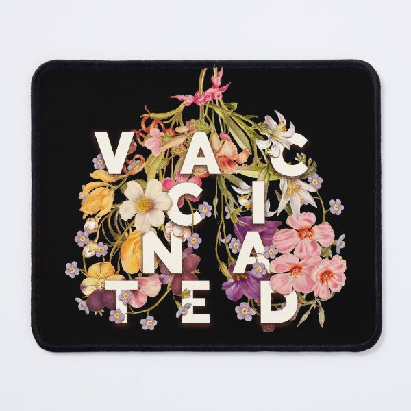 Item preview, Vaccinated - Floral Lungs | Vintage botanical Wild Flowers Blooming Plant Herbal Herbarium Herb Herbaria Typography saying Fully Vaccinated AF Vax Vaccination | ICU Nurse ER designed and sold by Any Color Designs.