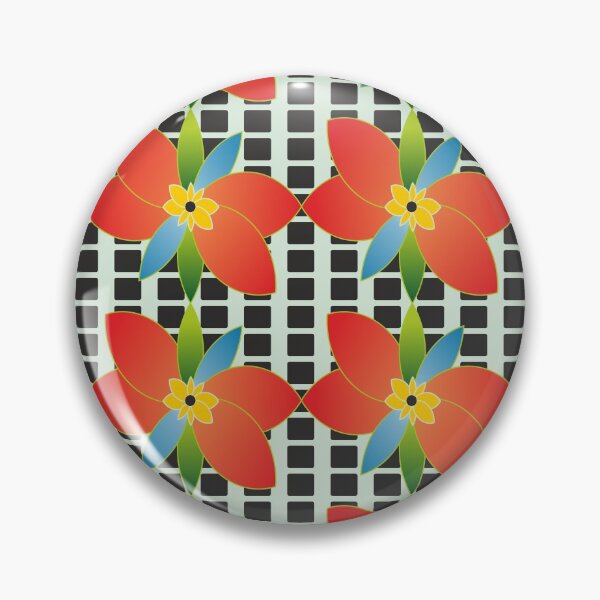 Item preview, Colorful Floral Patterns With Grid Background designed and sold by ClassyPatterns.