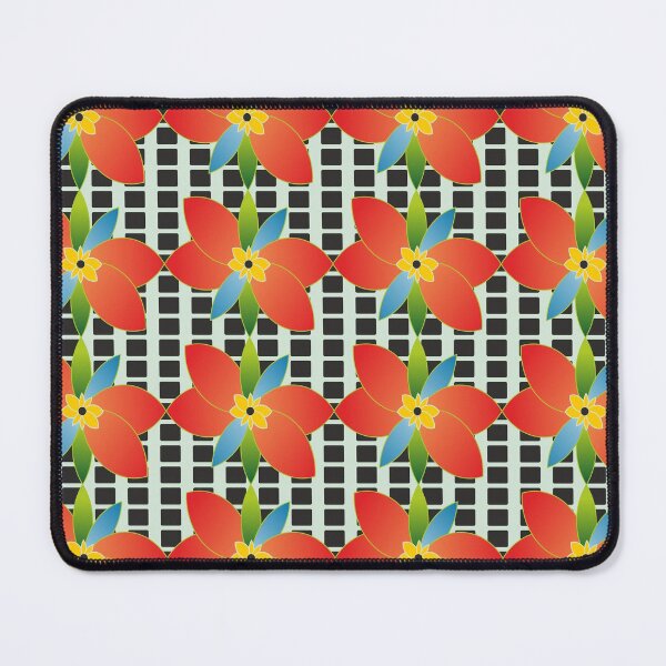 Item preview, Colorful Floral Patterns With Grid Background designed and sold by ClassyPatterns.