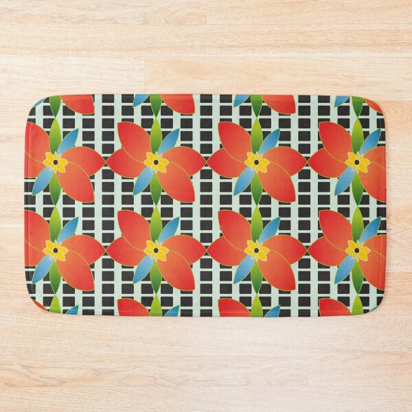 Item preview, Colorful Floral Patterns With Grid Background designed and sold by ClassyPatterns.