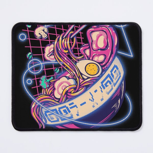 Item preview, Retrowave Ramen - Ramen Retrowave With Geometric Neon elements, Cute Udon I love Noodles Instant ramen Cyberpunk Vaporwave Sun The Great Wave off synth outrun 80s 90s webcore gaming style Merch designed and sold by Any Color Designs.