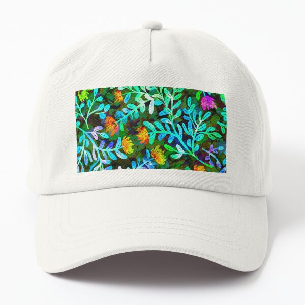 Two elephants in the flower bushes Dad Hat
